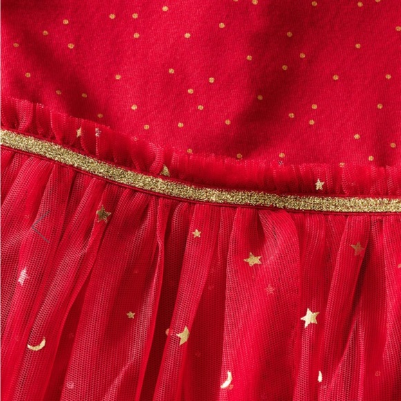 Hanna Andersson Super Soft Shimmer Tulle Skater Dress - Red - Picture 2 of 3